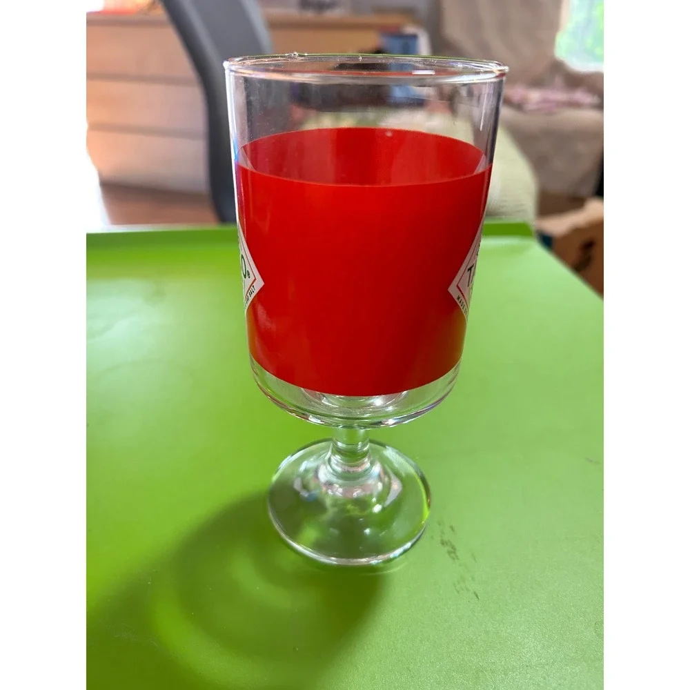 Vintage Tabasco Brand Pepper Sauce Footed Glass Bloody Mary Goblet McIlhenny Co